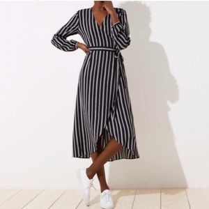 Loft Wrap Stripe Dress